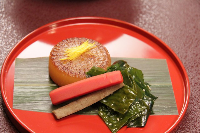 焼き大根と炒りわかめ