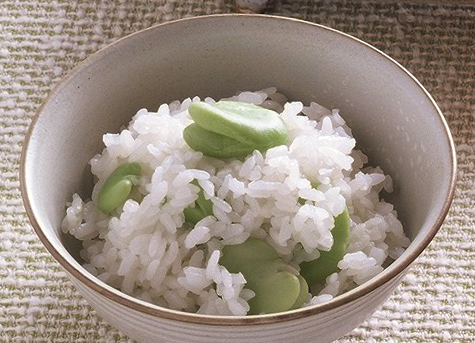 【鉢の木の精進料理レシピ】空豆ご飯